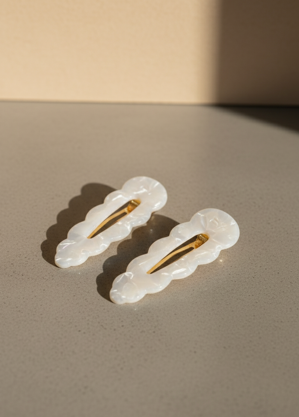 Barrettes Signature - Nacre