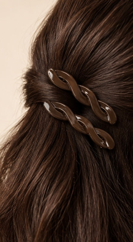 Barrettes Tresse - Dark Roast