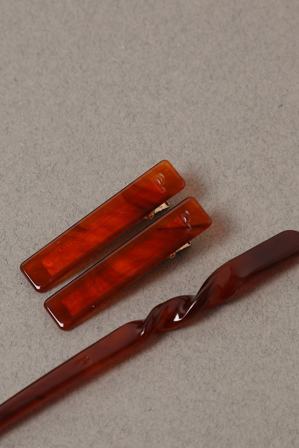 Barrettes Droite - Rouge Délicat